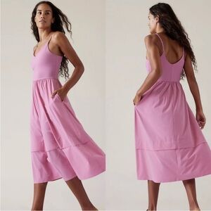 ATHLETA Elation Tank Dress Maritima Pink Size Small EUC